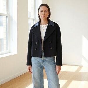 Carven black wool peacoat - FR size 42 (Large)